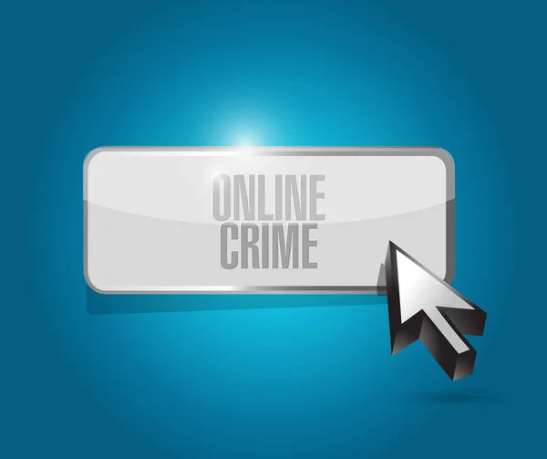 Çevrimiçi suç düğmesi işareti kavramı illüstrasyon — Stok fotoğraf