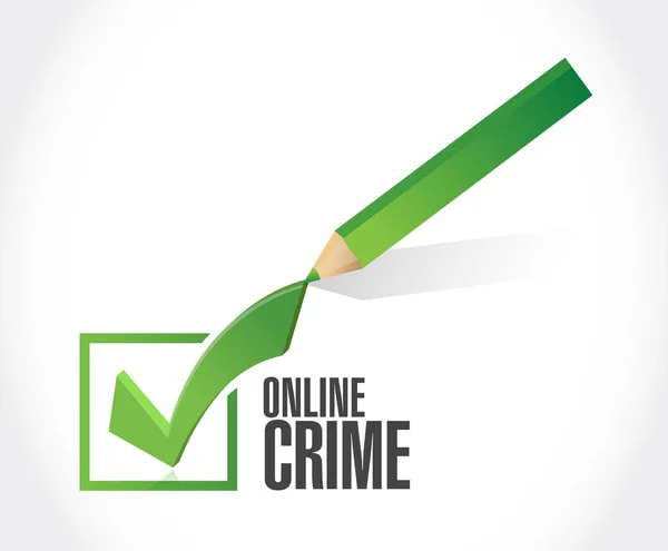オンライン犯罪チェック マーク記号概念 — ストック写真