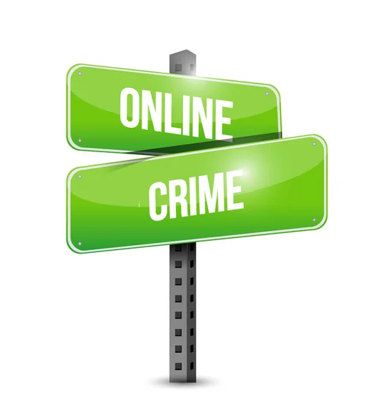 Ilustración del concepto de señal de tráfico del crimen en línea —  Fotos de Stock