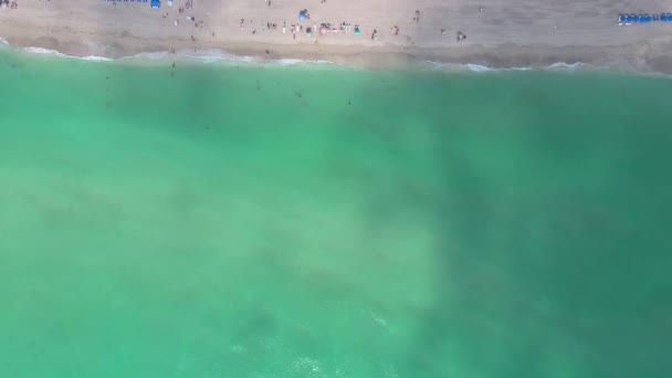 Vista aérea superior de uma praia azul-turquesa no Caribe — Vídeo de Stock