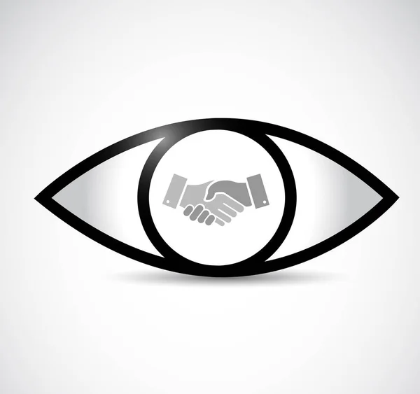 Концепция рукопожатия деловых глаз — стоковое фото