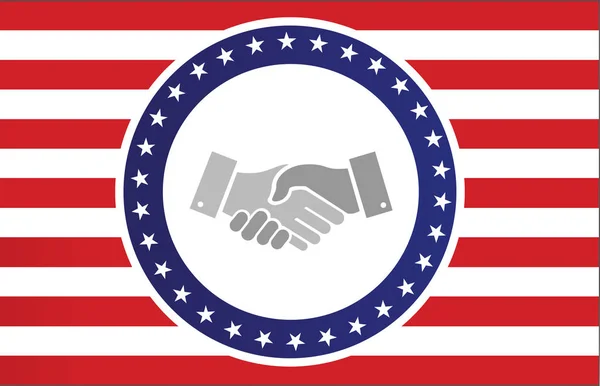 Start und Stripes Handshake-Konzept — Stockfoto