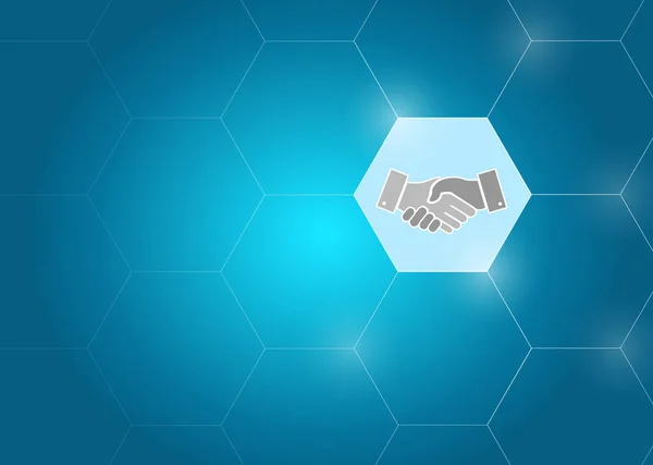 Business link diagram handshake concept — Stock Photo, Image