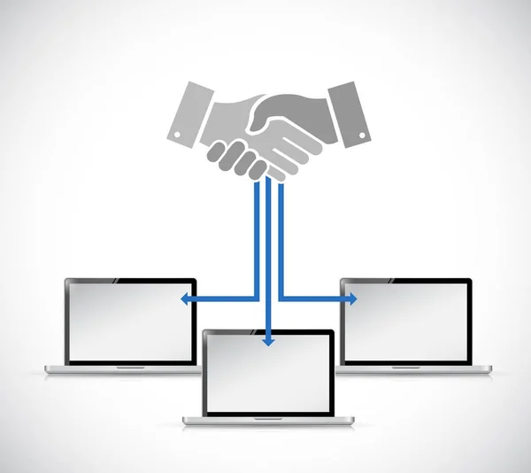Business network technology handshake concept — Stock Photo, Image