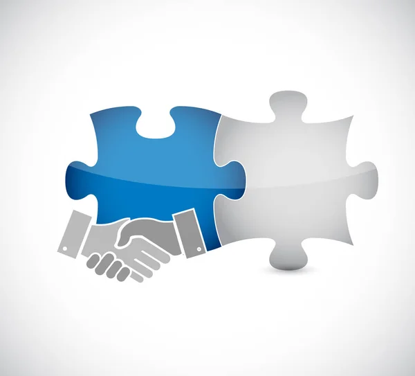 Puzzle pezzi handshake concept — Foto Stock