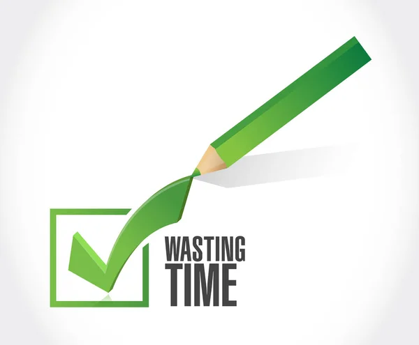 Wasting time check mark sign concept — Stock Photo, Image