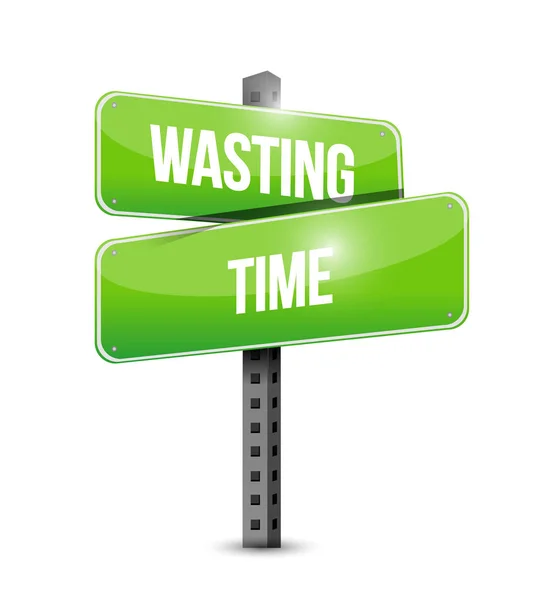 Wasting time street sign concept illustration — Stock Photo, Image