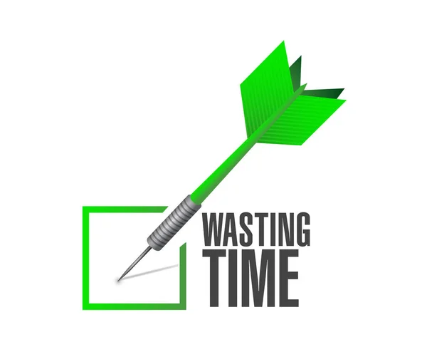 Wasting time check dart sign concept — Stock Photo, Image