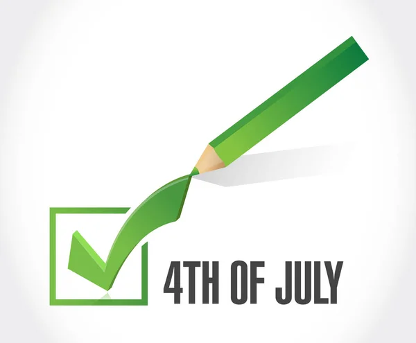 4th of July check mark sign concept — Stock Photo, Image