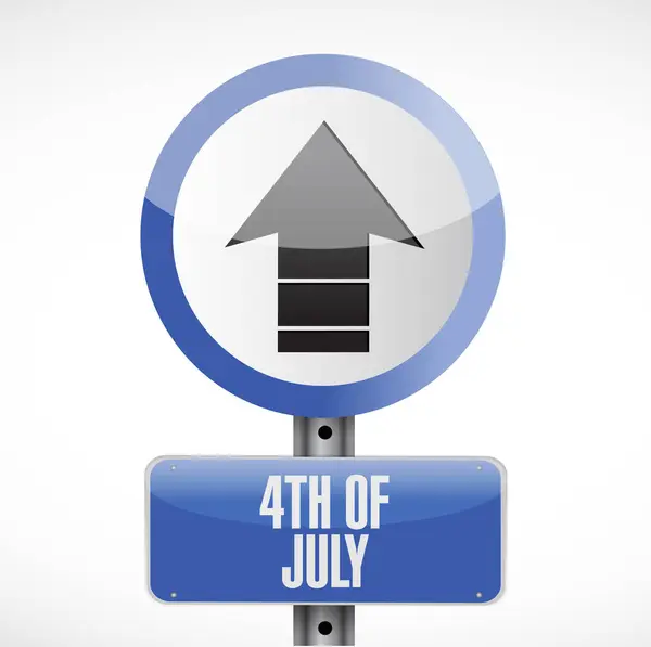 4th of July road sign concept illustration — Stock Photo, Image