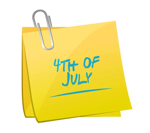 4th of July memo post sign concept illustration — Stock Photo, Image