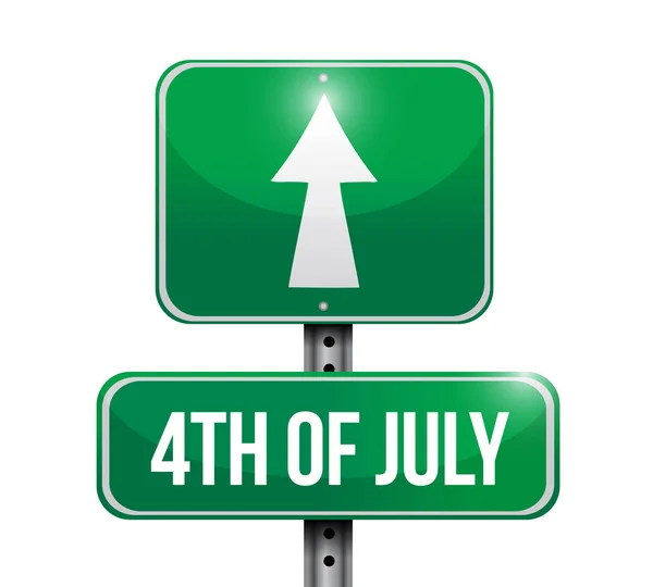 4th-ból július illusztráció road sign koncepcióterv — Stock Fotó