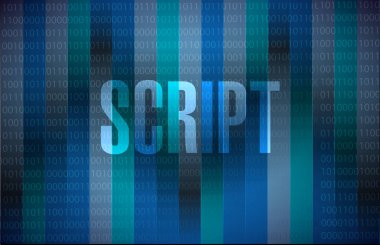 komut dosyası ikili işareti konsept illüstrasyon tasarımı