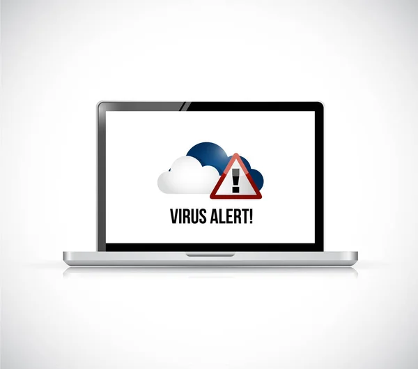 Cloud Computing virus alert computer concept