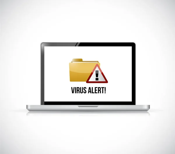 Concepto informático de alerta de virus y carpeta —  Fotos de Stock