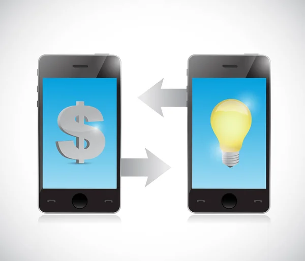 Mobile money idea transfer concept — Stock Photo, Image
