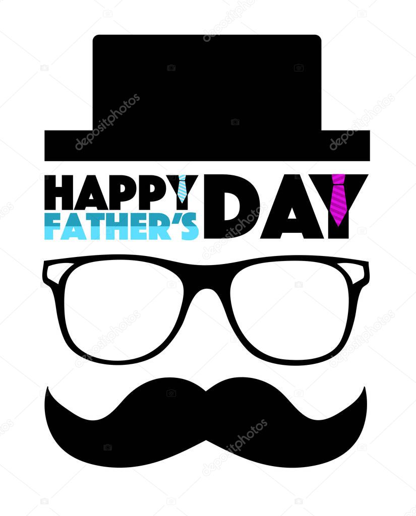 Happy Fathers day hat, glasses and mustache