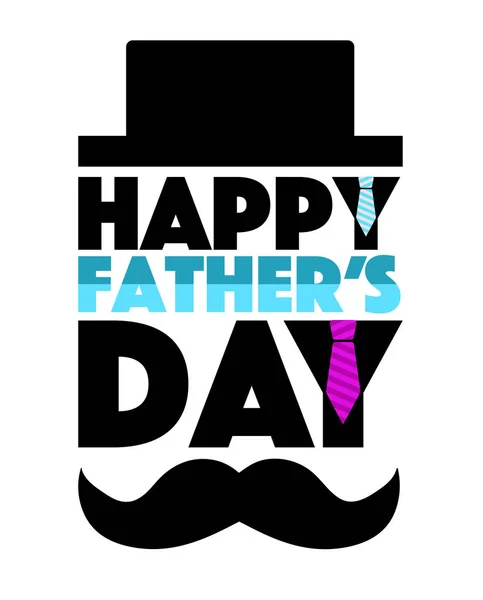 Zadowolony Ojcowie dzień kapelusz i wąsy — Zdjęcie stockowe