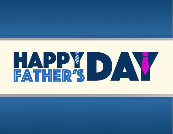 Happy fathers day tie card sign — Stock Photo, Image