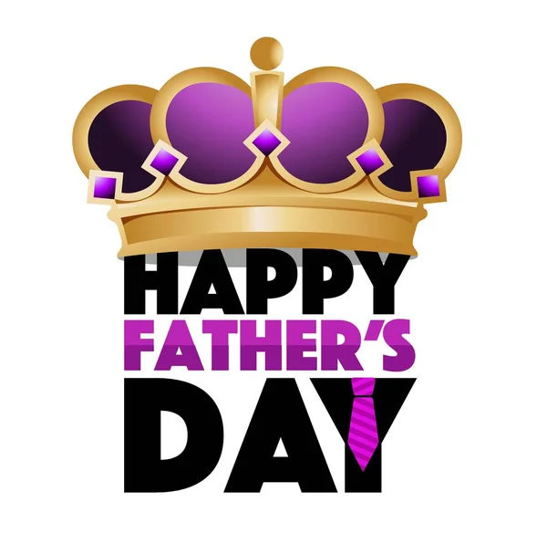 Otců Happy den král korunovat znamení, samostatný — Stockový vektor