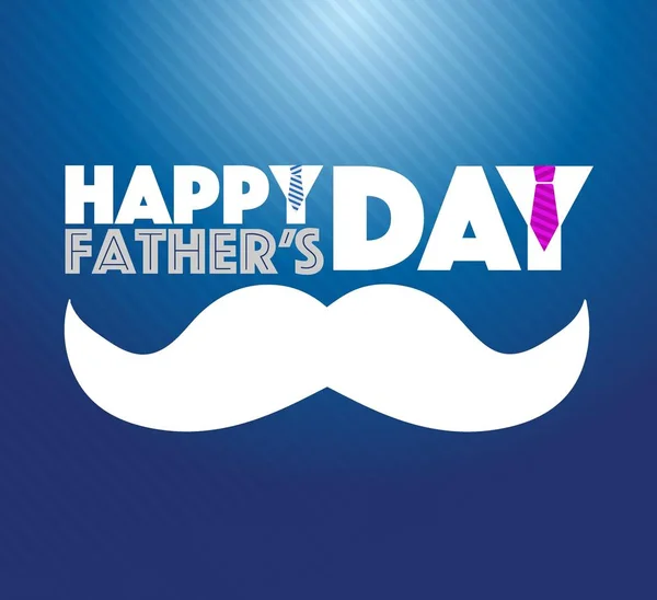 Happy fathers day mustache sign — Stock Vector