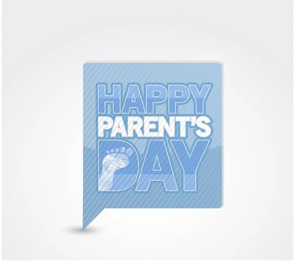 Μήνυμα ημέρα μπλε ευτυχείς γονείς υπογράψει εικονογράφηση — Φωτογραφία Αρχείου
