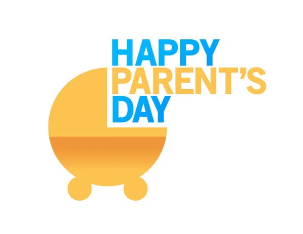 Šťastní rodiče day kočárek značka koncept — Stock fotografie