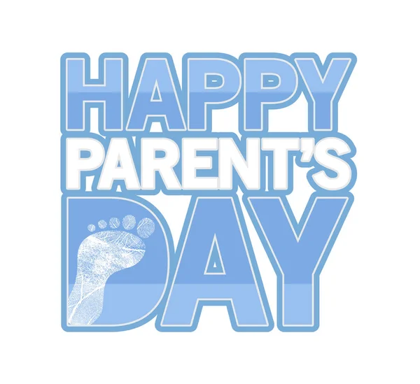 Blue Happy parents day sign Illustration — Stok Foto