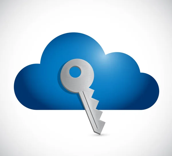 Σύννεφο υπολογιστών έννοια κλειδί ασφαλείας — Φωτογραφία Αρχείου