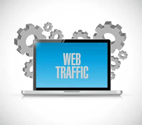 Ilustración del ordenador portátil de tráfico web — Foto de Stock
