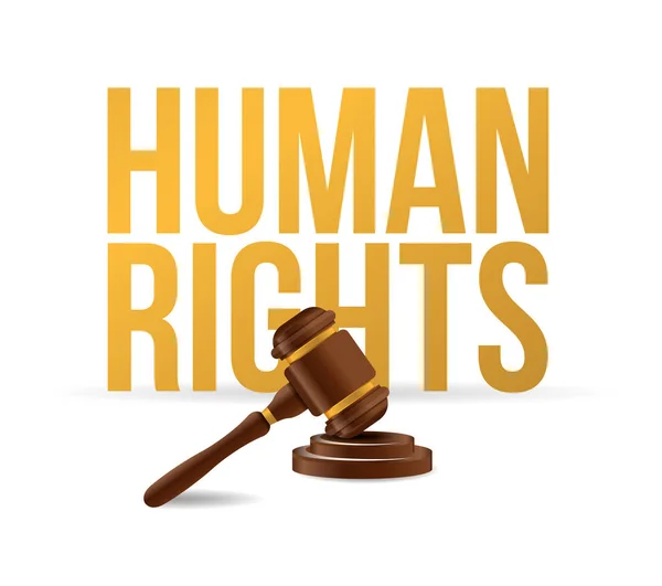 Human rights law hammer illustration design — Stock Photo, Image