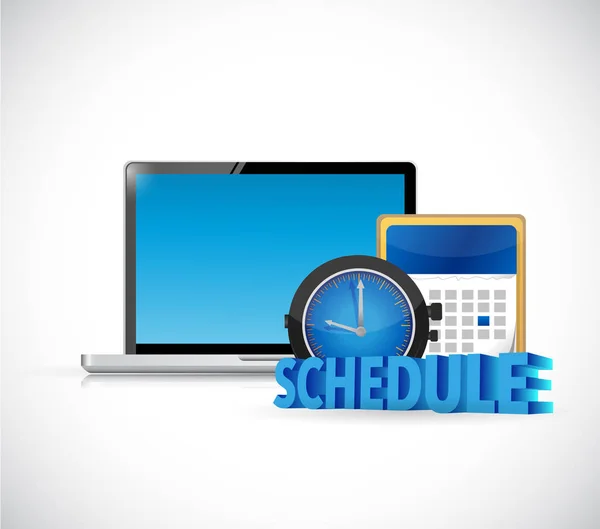 Programar ordenador y calendario . — Foto de Stock