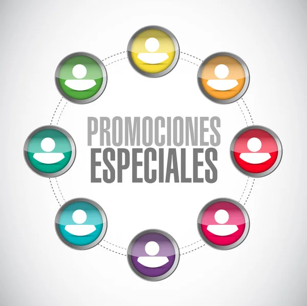 Promociones especiales en español signo de red — Foto de Stock