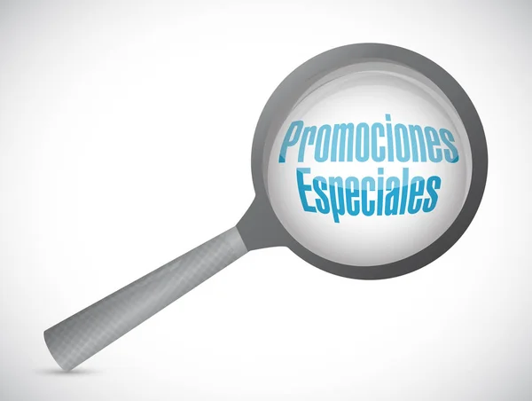 Promociones especiales en español review sign concept —  Fotos de Stock