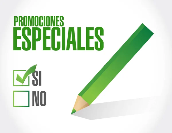 Pas de promotions spéciales en espagnol signe concept — Photo