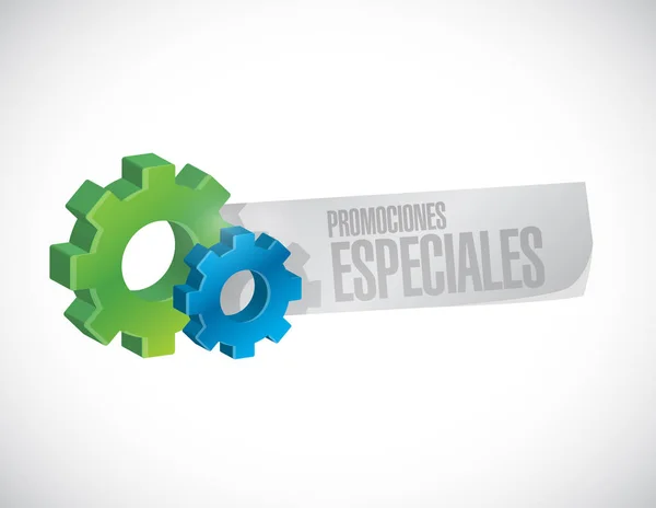 İspanyolca özel promosyonlar işareti kavramı dişli — Stok fotoğraf