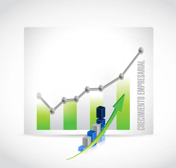 Liiketoiminnan kasvu kaavio merkki espanjaksi . — kuvapankkivalokuva