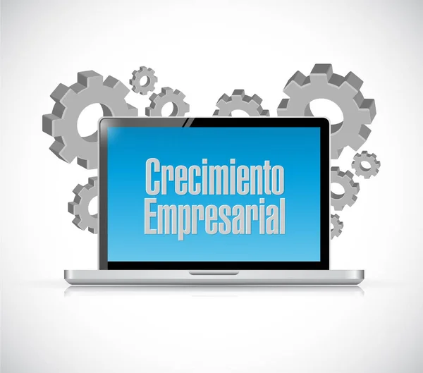 Επιχειρηματική ανάπτυξη υπολογιστή σημάδι στα Ισπανικά. — Φωτογραφία Αρχείου