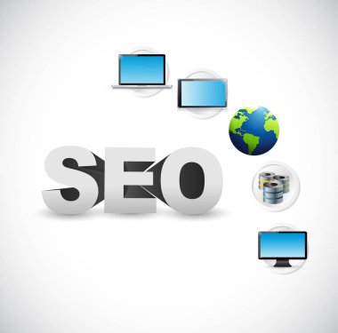 SEO teknik ağ illüstrasyon