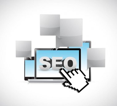 SEO elektronik ağ illüstrasyon