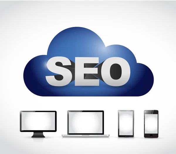 SEO cloud computing en technologie — Stockfoto