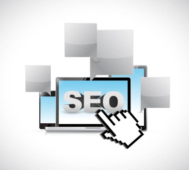 SEO elektronik ağ illüstrasyon