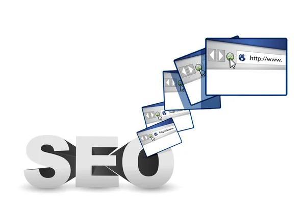 SEO tarayıcı web sitesi illüstrasyon — Stok fotoğraf