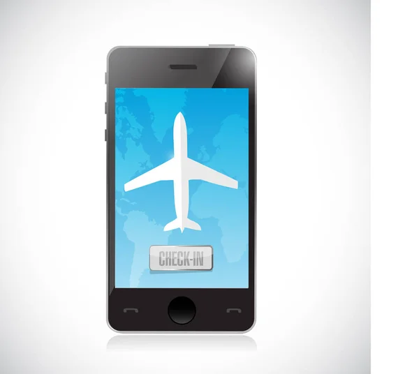 Check-in móvel para um voo. isolado — Fotografia de Stock