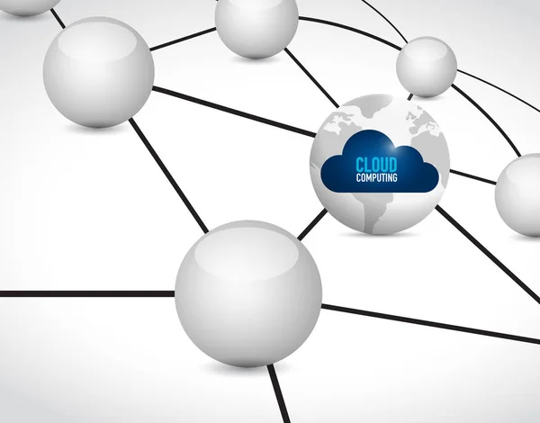 Concepto de diagrama de red de enlace de la computación en nube — Foto de Stock