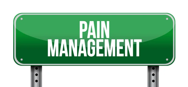 Fájdalom kezelése road sign illusztráció — Stock Fotó