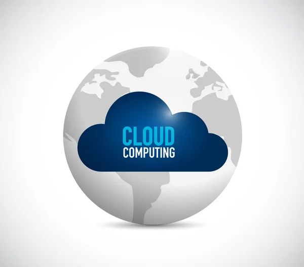 Cloud computing ilustração conceito internacional — Fotografia de Stock