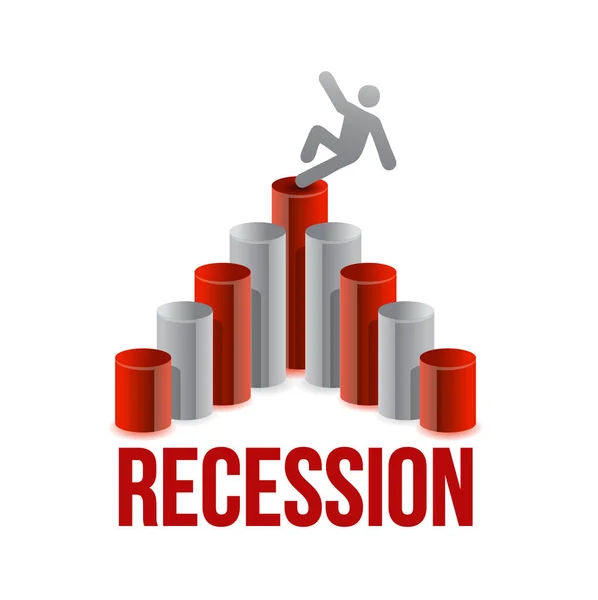 Falling for chart. recession graph illustration — Stock Photo, Image