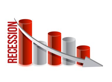 düşen ekonomi. durgunluk iş grafik kavramı