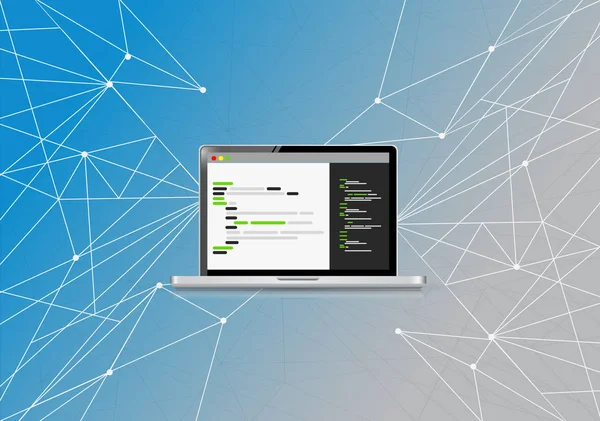 Codificación diagrama de red de enlaces informáticos — Foto de Stock